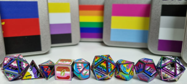 Pride Metal Flag RPG Dice Bundle