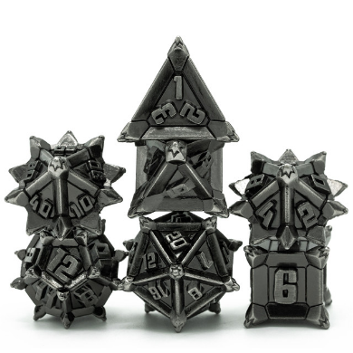 Warrior's Flail: Silver - Metal RPG Dice Set