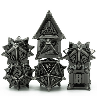 Warrior's Flail: Silver - Metal RPG Dice Set