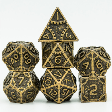 SteamPunk: Bronze - Metal RPG Dice Set