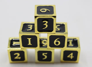 Black and Gold D6 Metal Dice Set