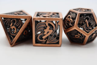 Dragon Essence: Copper - Hollow Metal RPG Dice Set