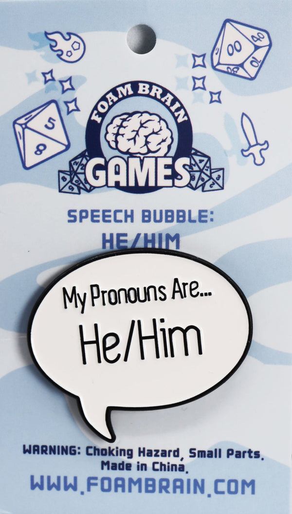 SPEECH BUBBLE PIN: HE/HIM PRONOUNS