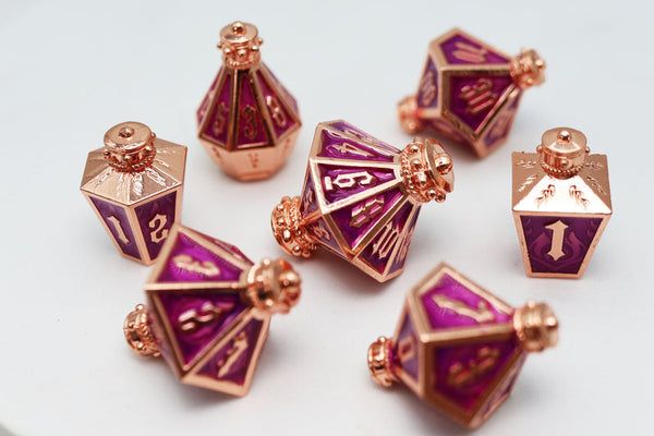 Moonlit Lantern: Coppered Voidfire - Metal RPG Dice Set