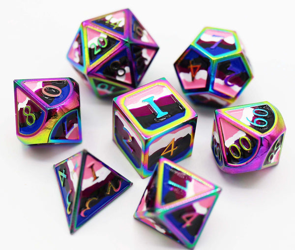 Genderfluid Pride Flag - RPG Metal Dice Set