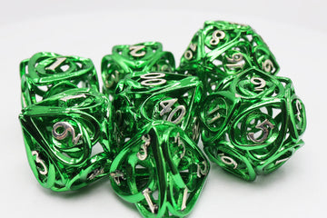 Hollow Hearts: Green - Metal RPG Dice Set