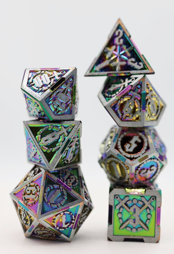 Holographic Sword RPG Metal Dice Set