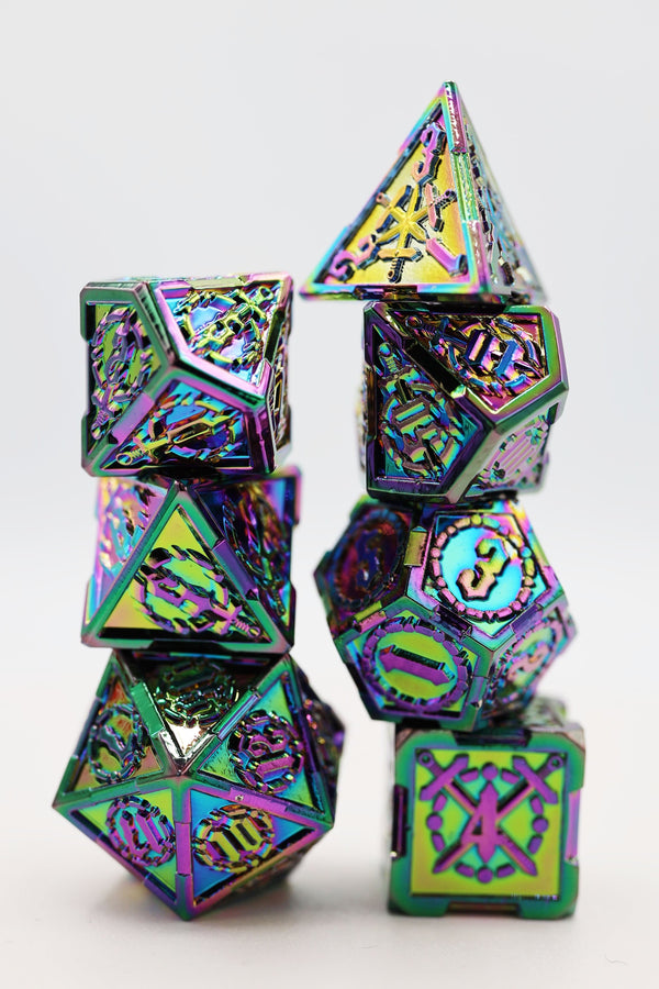 Opal Mined Sword RPG Metal Dice Set