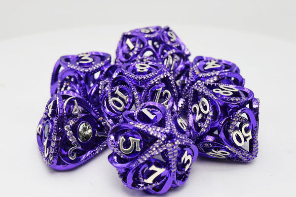 Hollow Hearts: Jeweled Purple - Metal RPG Dice Set FBG4421