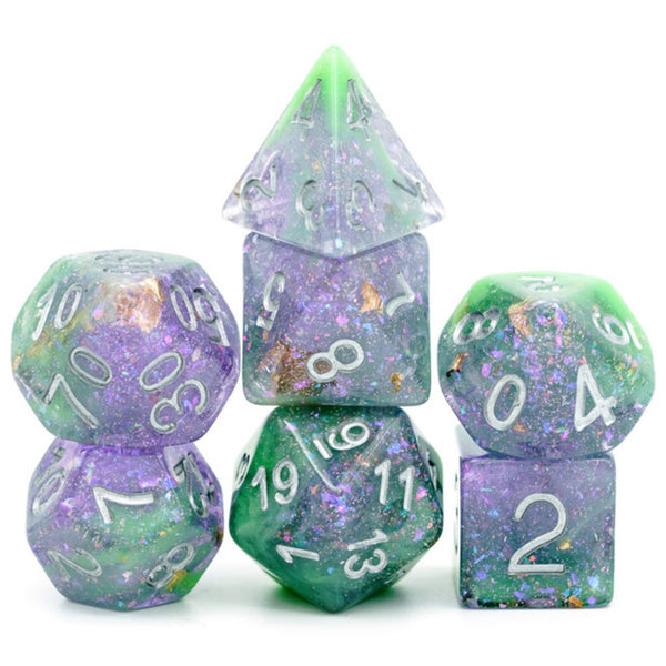 Green & Purple Seabed Treasure Dice Set