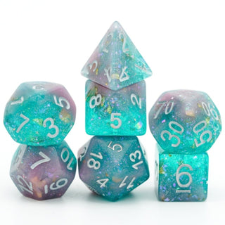 Pink & Green Seabed Treasure RPG Dice Set