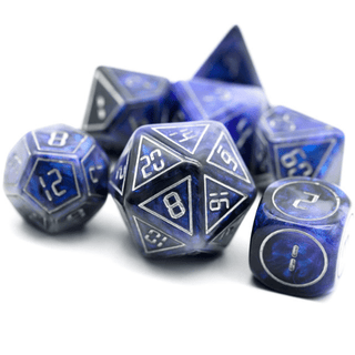 Cybernated Blue & Black RPG Dice Set - XLarge