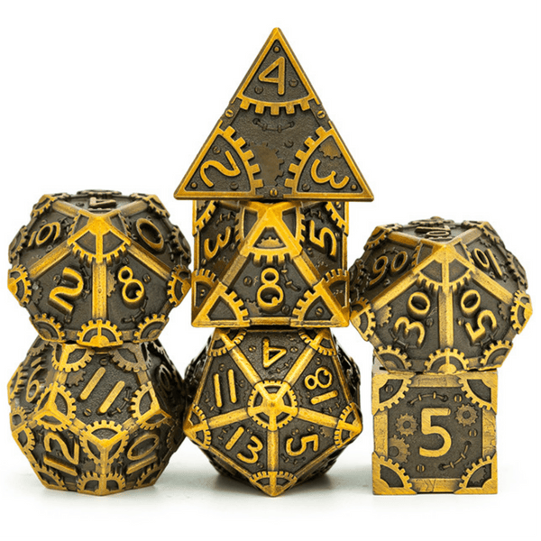 SteamPunk: Antique Gold - Metal RPG Dice Set