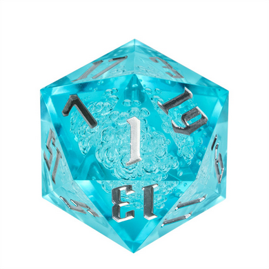 55mm Titan D20 - Sharp Edge  Cyan Bubbles