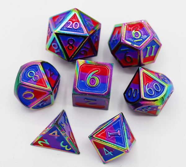 Bisexual Pride Flag - RPG Metal Dice Set