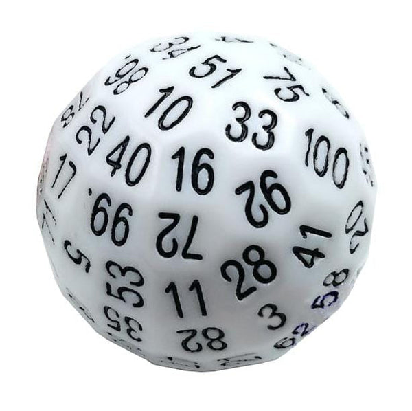 100 Sided Die - White D100