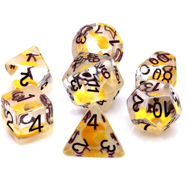 Glow in the Dark Moon and Star RPG Dice Set